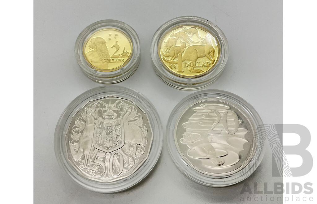 Australian 2016 Fifty Years of Decimal Curreny UNC Coin Set and 2014 Silver Two Dollar Coin Case