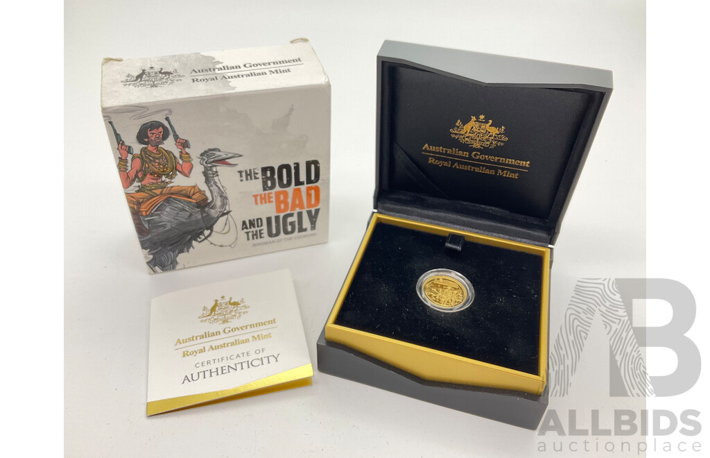 Australian RAM 2019 Ten Dollar Gold Proof Coin, the Bold the Bad and the Ugly - Birdman of the Coorong .999