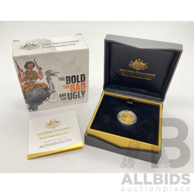 Australian RAM 2019 Ten Dollar Gold Proof Coin, the Bold the Bad and the Ugly - Birdman of the Coorong .999