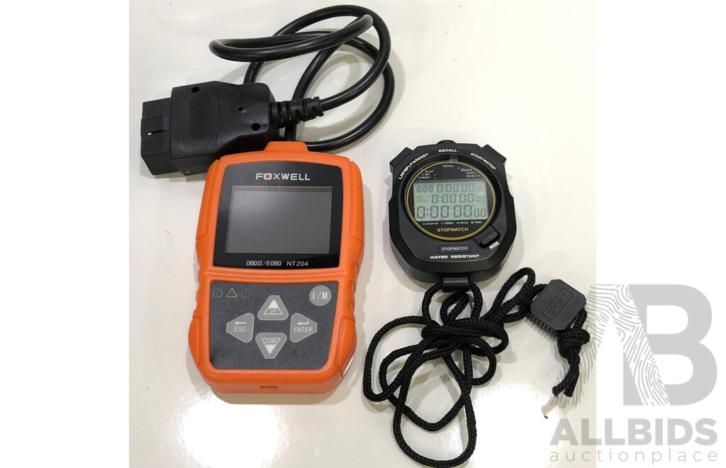 Foxwell NT204 OBDII/EOBD Code Reader and Digital Stopwatch