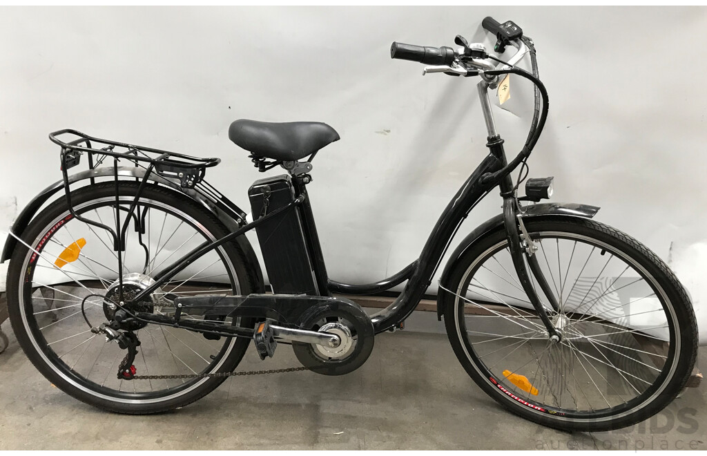 Black 6 Speed Electric Bicycle