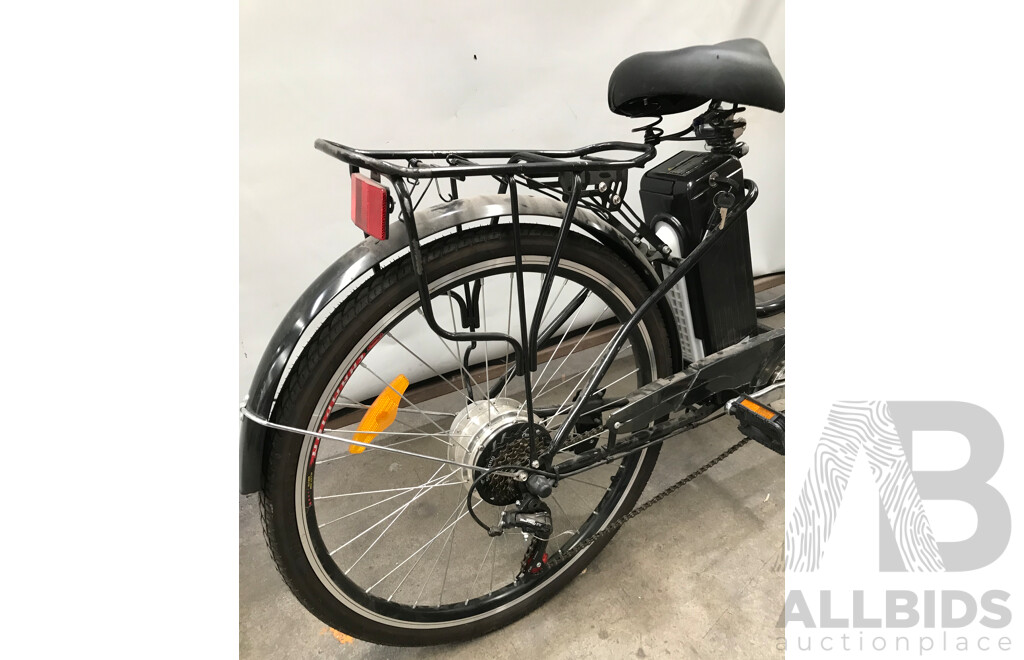 Black 6 Speed Electric Bicycle