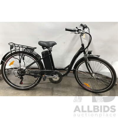 Black 6 Speed Electric Bicycle