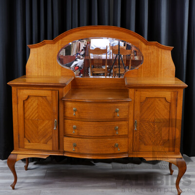 Queensland Maple Mirrored Back Sideboard