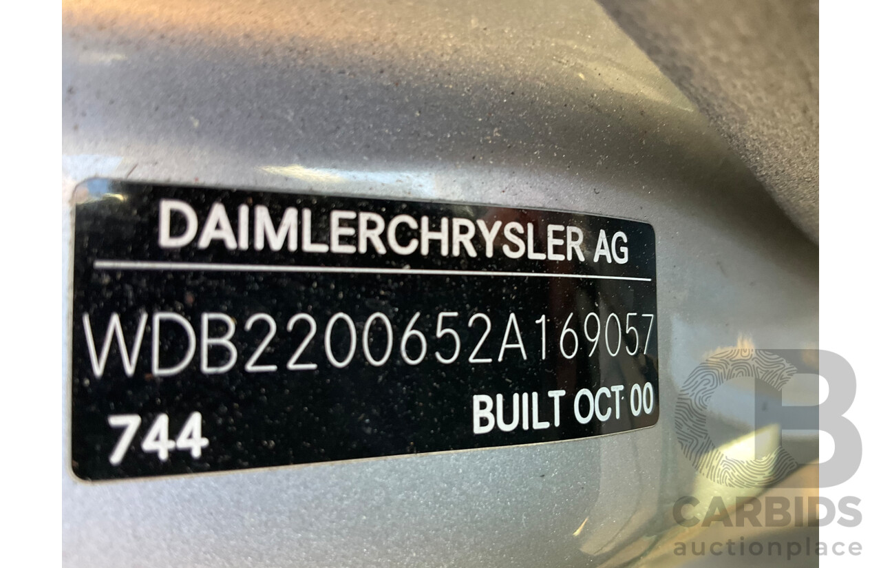 12/2000 Mercedes Benz S320 W220 4d Sedan Brilliant Silver Metallic V6 3.2L