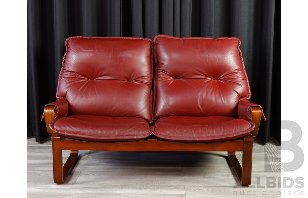 Monaco Leather Two Seater Lounge by Tessa