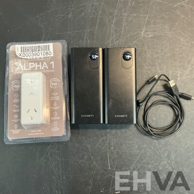 CYGNETT ChargeUp Maxx Digital 30K Power Bank X2 & ALPHA 1 Power Protection and Filtration - Lot of 3