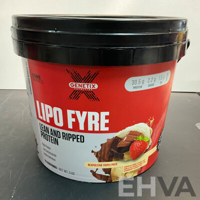 GENETIX LIPO FYRE Lean and Ripped Protein 3 KG - Lot of 3