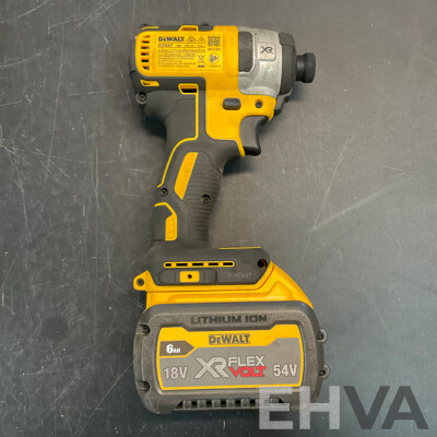 DEWALT DCF887 Impact Driver & DCD996 Hammer Combi Drill & DCN660 Finisher Nailer with 2 X6Ah 18V Battery and 1x Changer