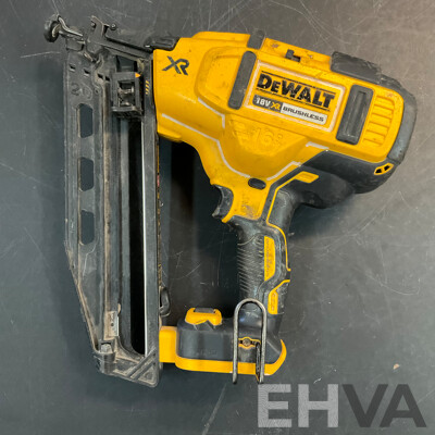 DEWALT DCF887 Impact Driver & DCD996 Hammer Combi Drill & DCN660 Finisher Nailer with 2 X6Ah 18V Battery and 1x Changer