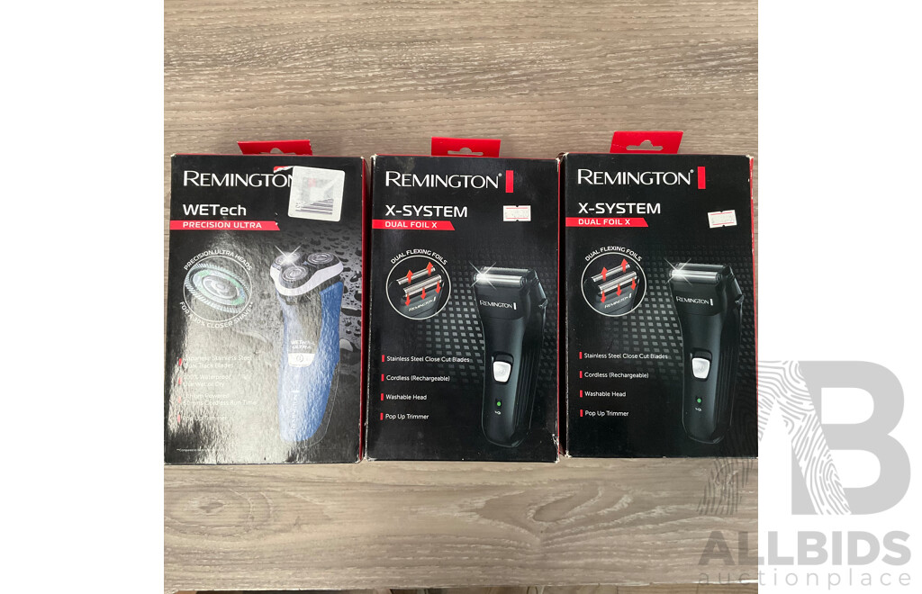 REMINGTON X System & Wetech Shaver - Lot of 3