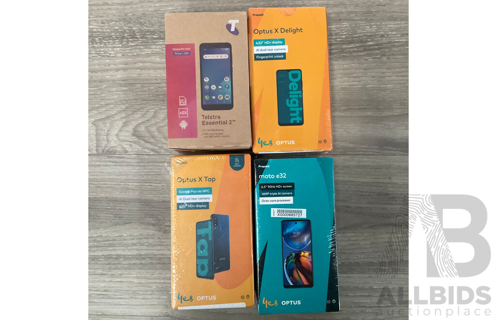 Assorted of OPTUS,TELSTRA Prepaid Mobile Phones - Lot of 4