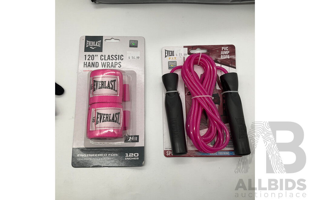 EVERLAST Pro Style Power Training Glove, Tempo Glove & Mitt Combo, Glove Liners, Hand Wraps & Jump Rope - ORP $216.99