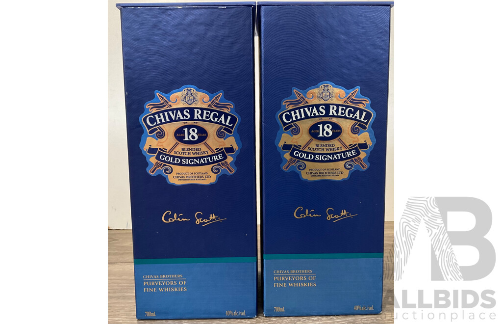 CHIVAS REGAL 18 YO Scotch Whisky 700mL - Lot of 2