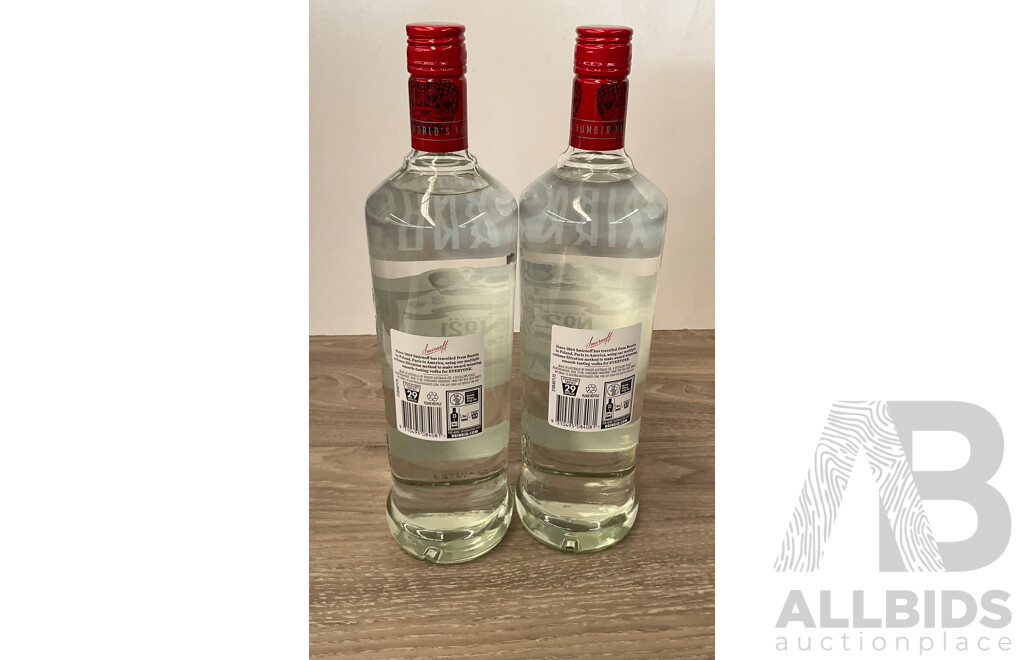 SMIRNOFF Red Vodka 1L - Lot of 2