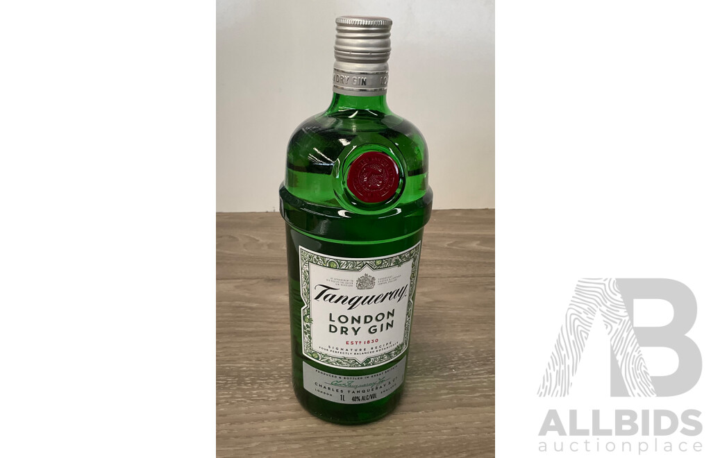 ABSOLUT Vodka 700ml & TANQUERAY London Dry Gin 1L - Lot of 2