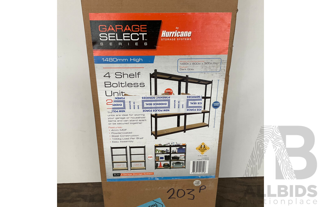 GARAGE Select 4 Shelf Boltless Unit 2 Pack