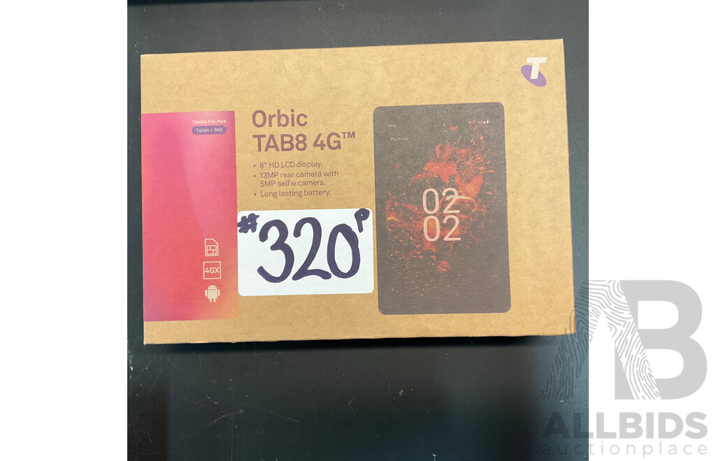 Telstra Locked ORBIC TAB8 4G Tablet - Black