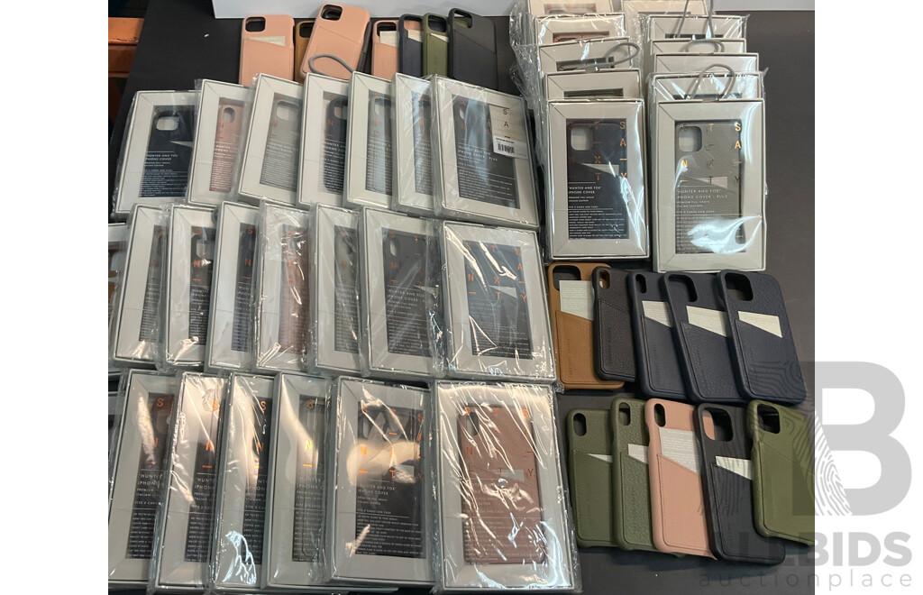 Large Lot of HUNTER & FOX Leather Iphone Cover - Various Colour/Model