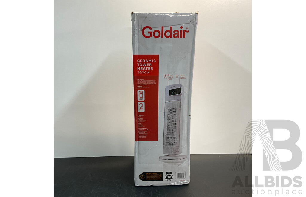 GOLDAIR Ceramic Tower Heater 2000W