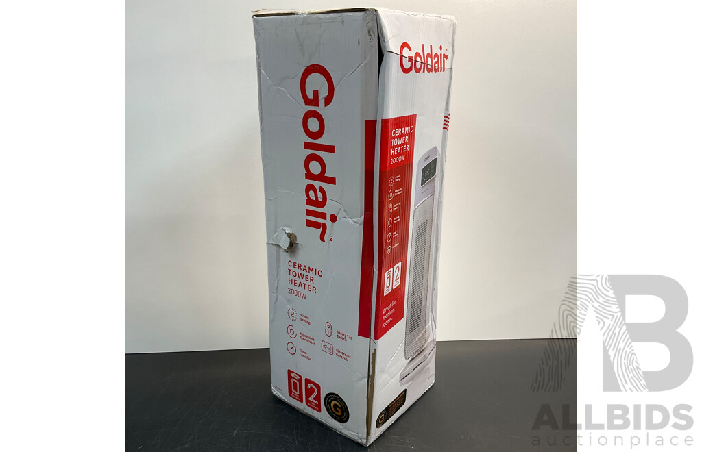 GOLDAIR Ceramic Tower Heater 2000W