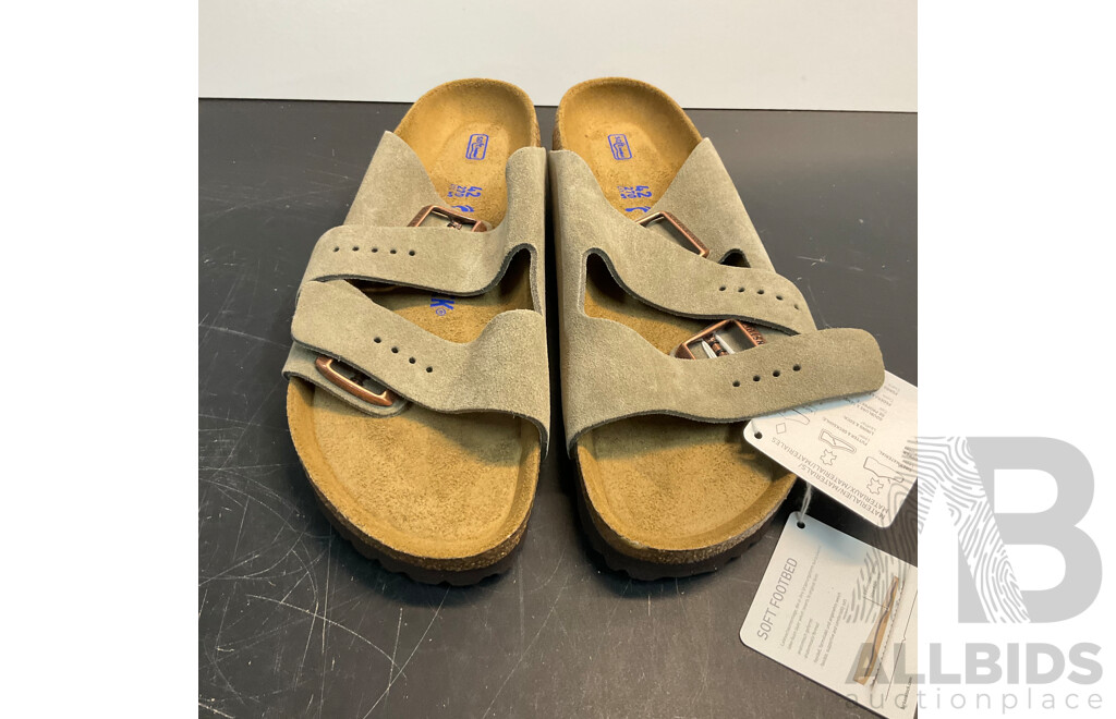 BIRKENSTOCK Taupe Leather - Size 42