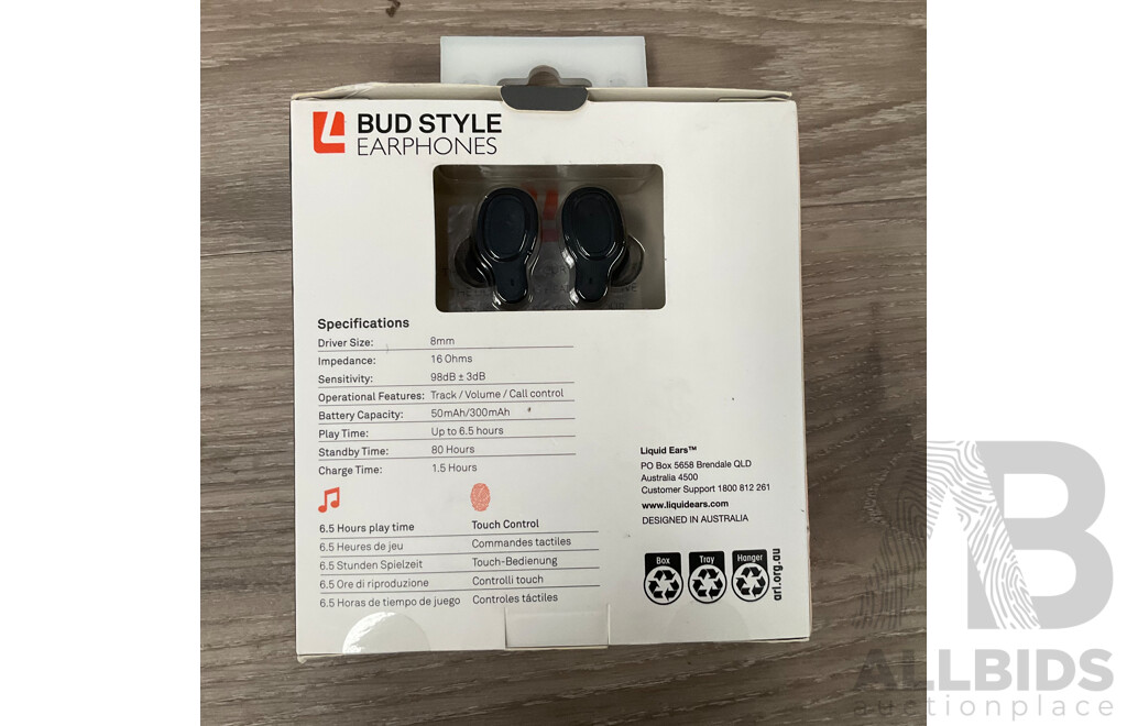 LIQUID EARS True Wireless Earphones X5 & CREST Chargers - Lot of 8