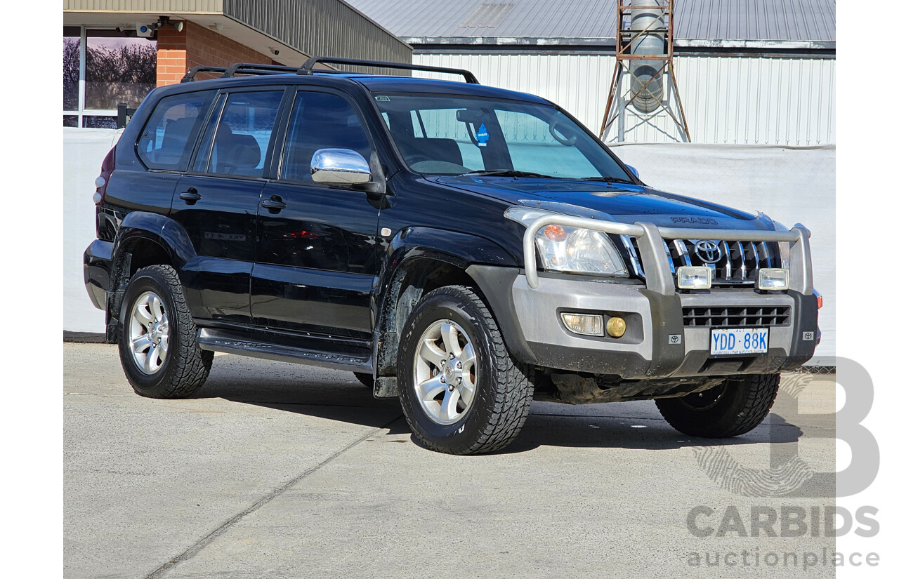 4/2004 Toyota Landcruiser Prado GXL (4x4) GRJ120R 4d Wagon Black 4.0L