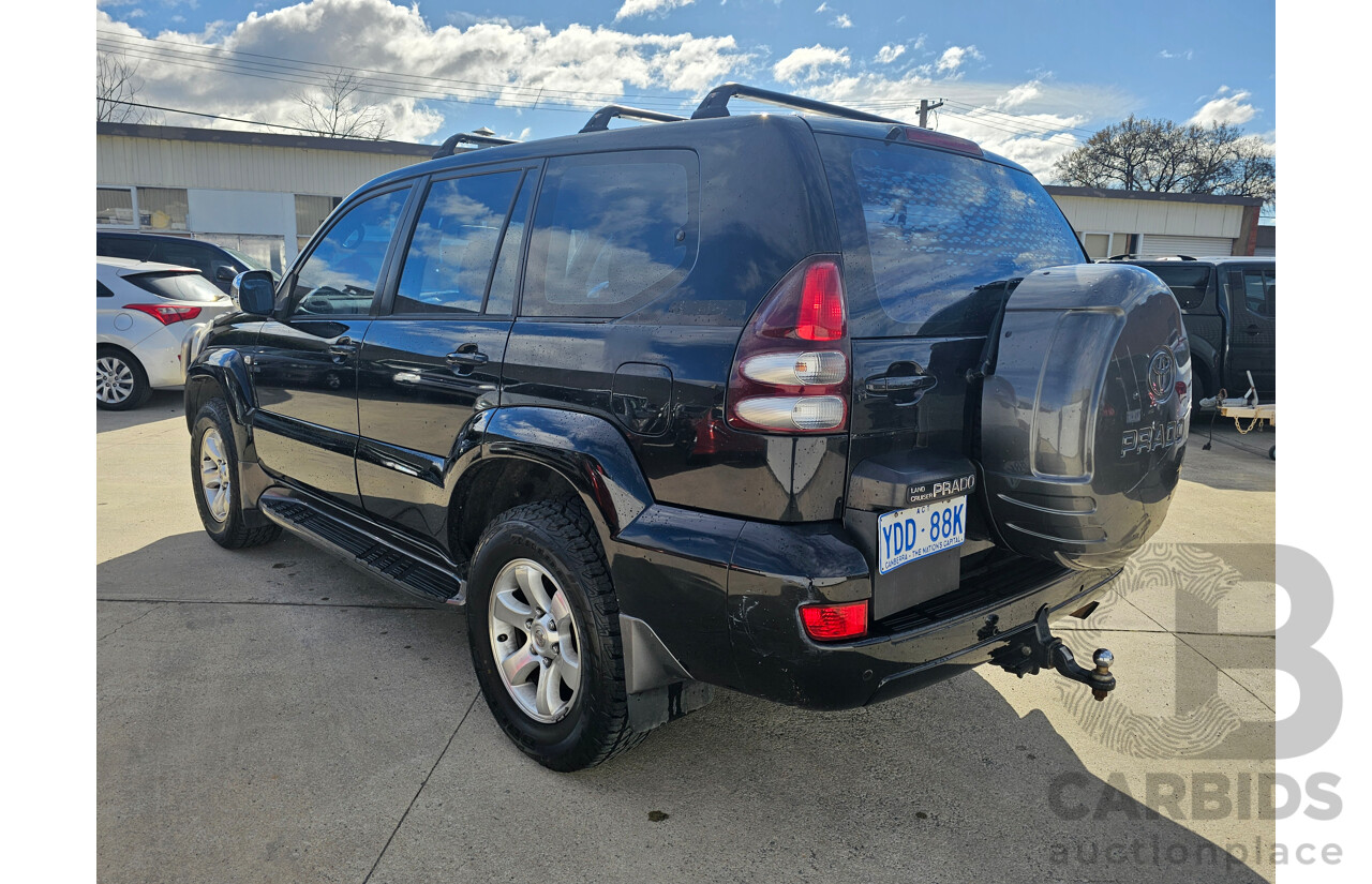 4/2004 Toyota Landcruiser Prado GXL (4x4) GRJ120R 4d Wagon Black 4.0L