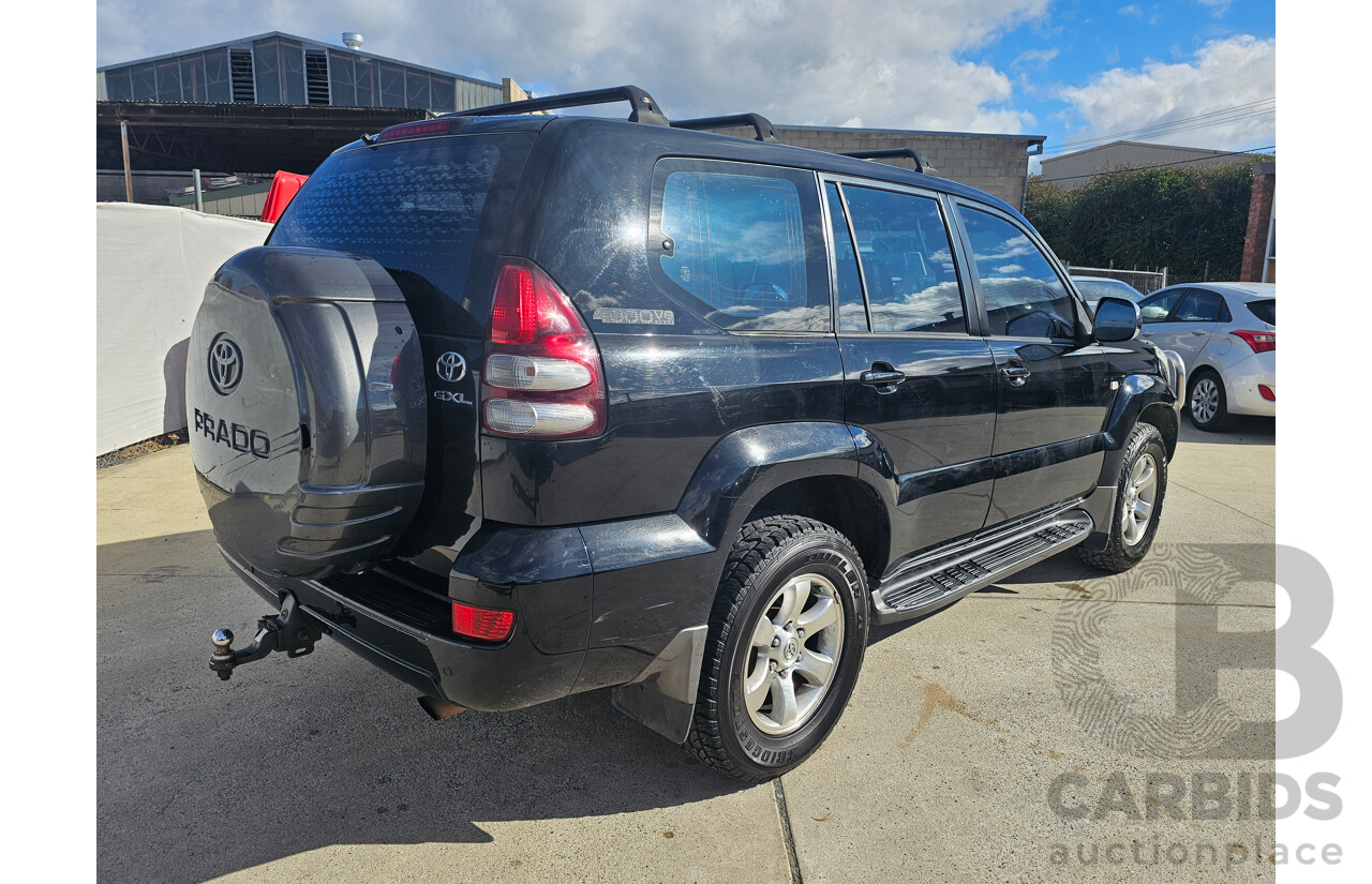 4/2004 Toyota Landcruiser Prado GXL (4x4) GRJ120R 4d Wagon Black 4.0L