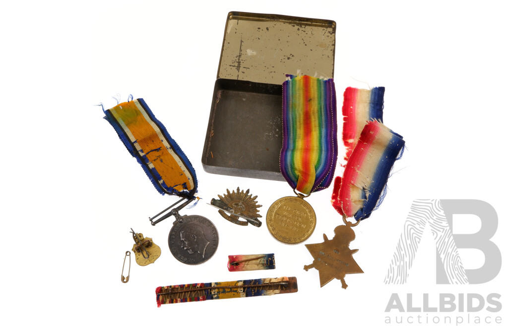 Collection of World War One Medals, Pins and Medallions