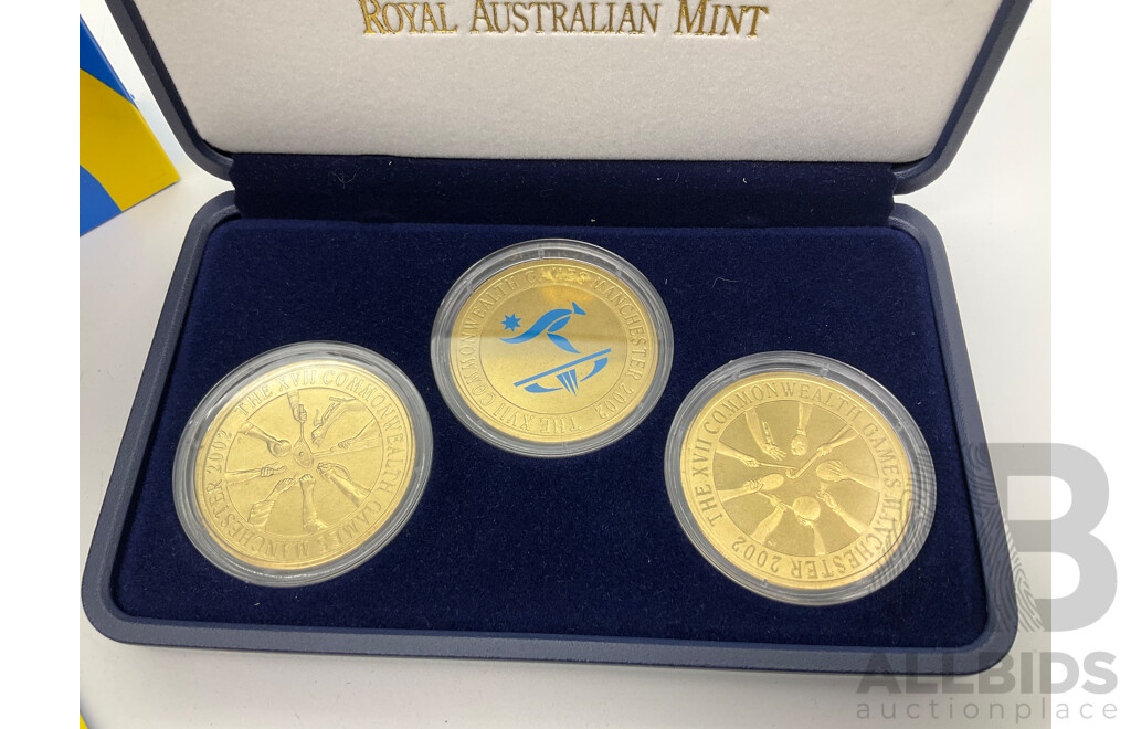 Australian RAM 2002 Three Five Dollar Commemorative Coin Set, XVII Commonwealth Games