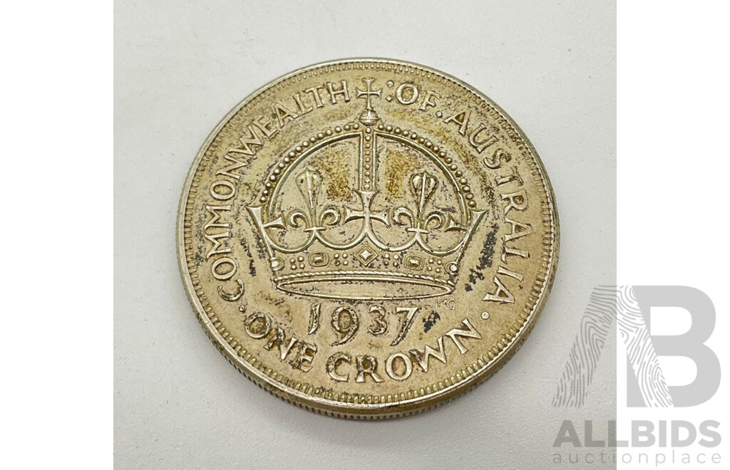 Australian 1937 Silver Crown Coin .925