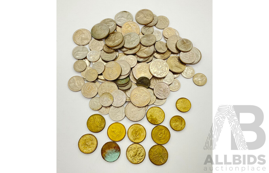 Collection of Australian Coins, Two Dollars, Commemorative One Dollars, Twenty, Ten and Five Cent Coins Including Good Lustre Examples - Approximately 700 Grams