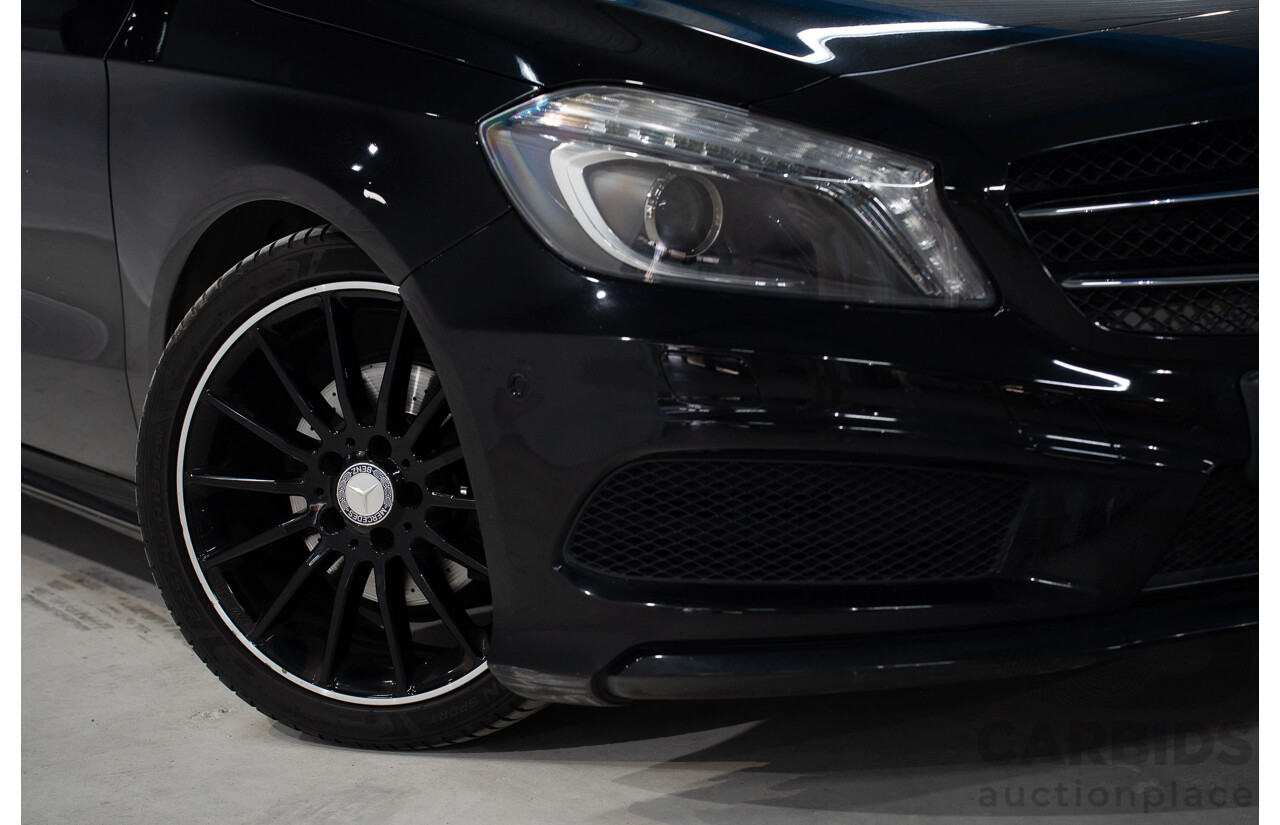 1/2015 Mercedes Benz A200 BE 176 AMG Pack MY15 5d Hatchback Cosmos Black Metallic Turbo 1.6L