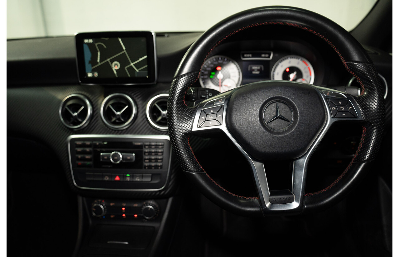 1/2015 Mercedes Benz A200 BE 176 AMG Pack MY15 5d Hatchback Cosmos Black Metallic Turbo 1.6L