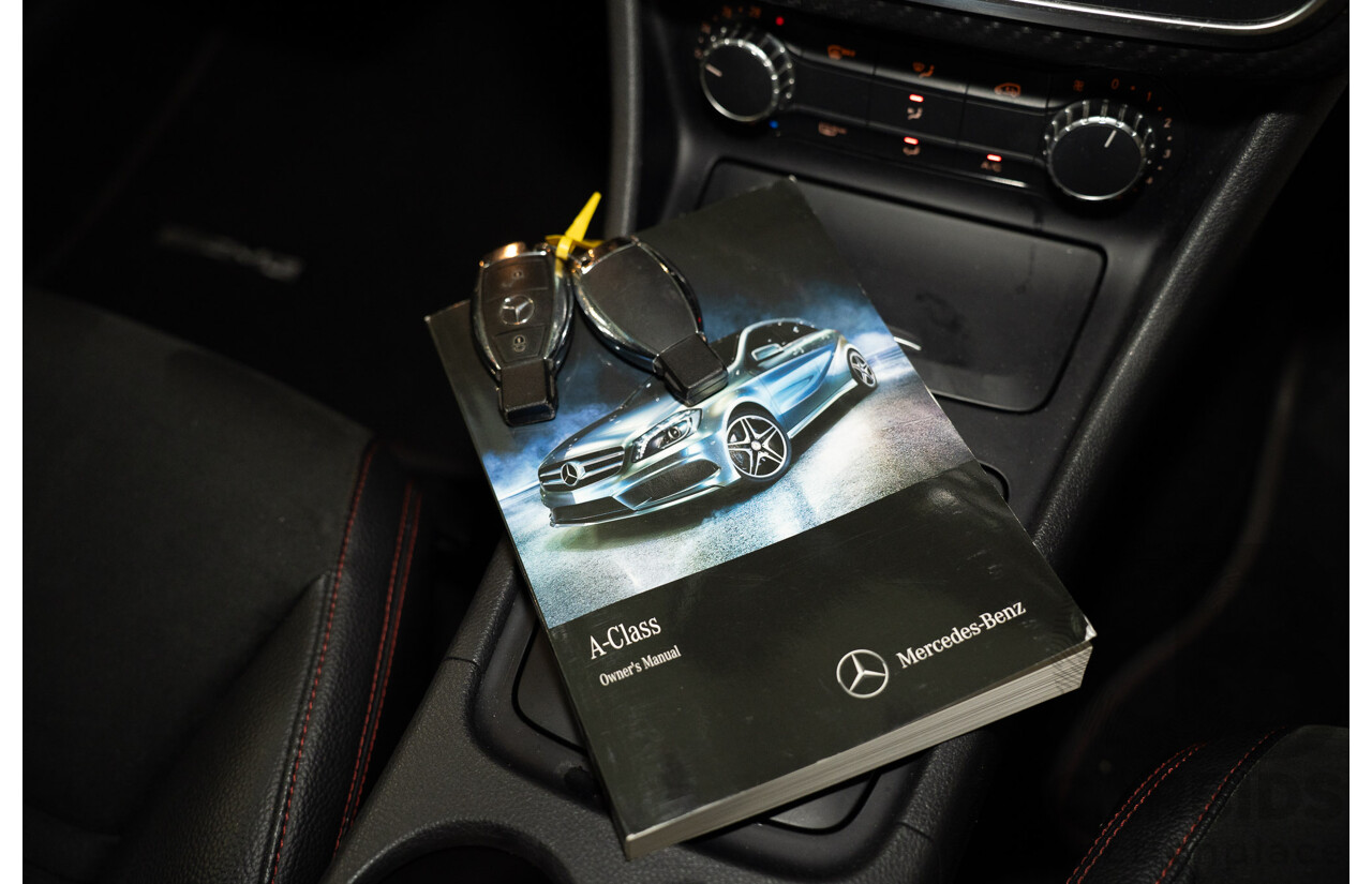1/2015 Mercedes Benz A200 BE 176 AMG Pack MY15 5d Hatchback Cosmos Black Metallic Turbo 1.6L