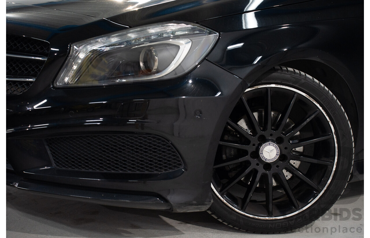1/2015 Mercedes Benz A200 BE 176 AMG Pack MY15 5d Hatchback Cosmos Black Metallic Turbo 1.6L