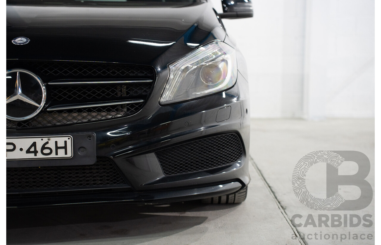 1/2015 Mercedes Benz A200 BE 176 AMG Pack MY15 5d Hatchback Cosmos Black Metallic Turbo 1.6L