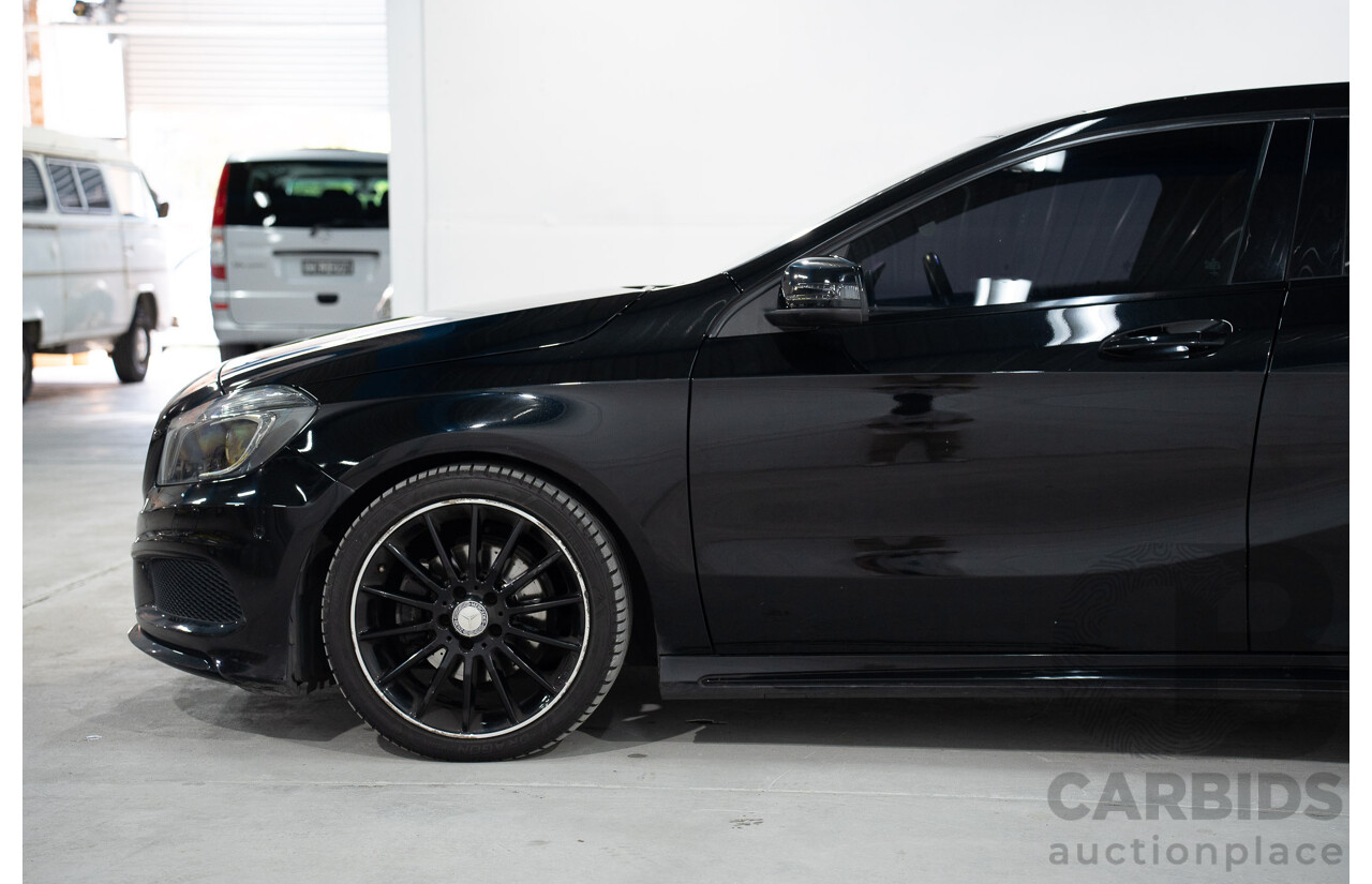 1/2015 Mercedes Benz A200 BE 176 AMG Pack MY15 5d Hatchback Cosmos Black Metallic Turbo 1.6L
