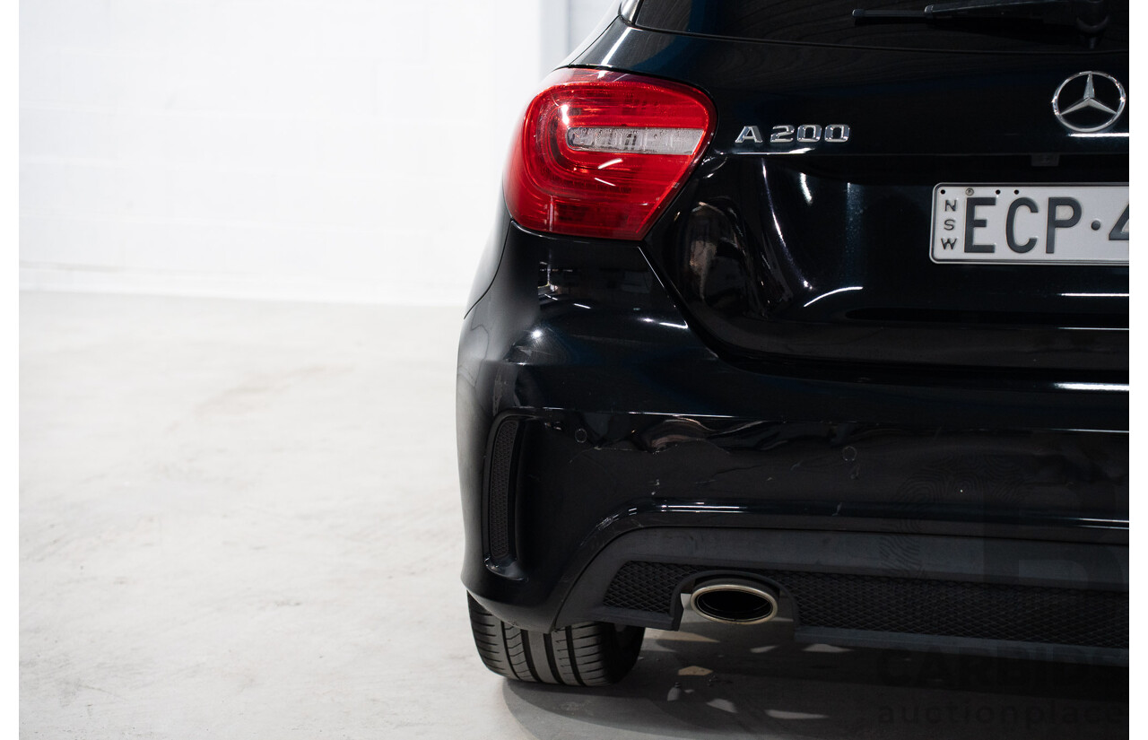 1/2015 Mercedes Benz A200 BE 176 AMG Pack MY15 5d Hatchback Cosmos Black Metallic Turbo 1.6L
