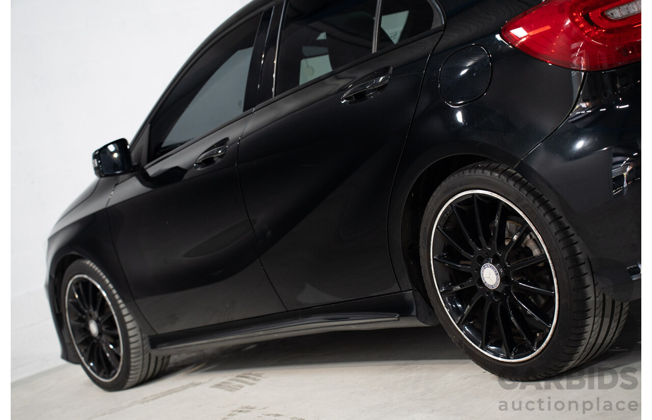 1/2015 Mercedes Benz A200 BE 176 AMG Pack MY15 5d Hatchback Cosmos Black Metallic Turbo 1.6L