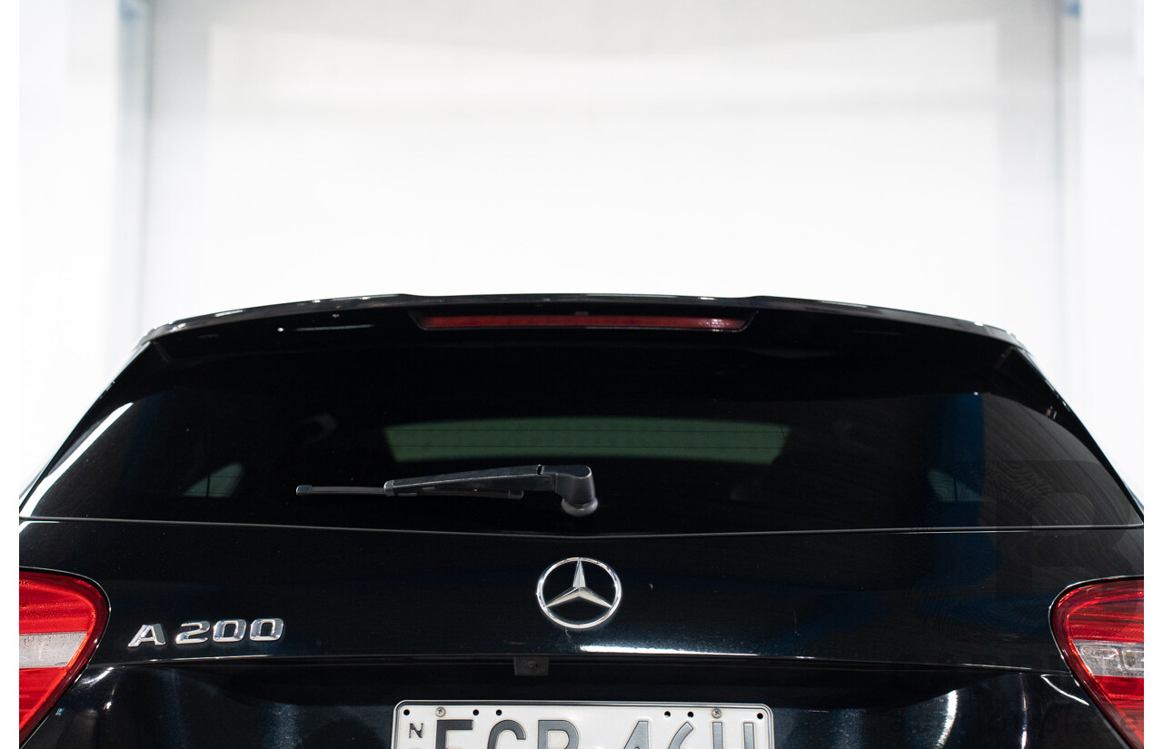 1/2015 Mercedes Benz A200 BE 176 AMG Pack MY15 5d Hatchback Cosmos Black Metallic Turbo 1.6L