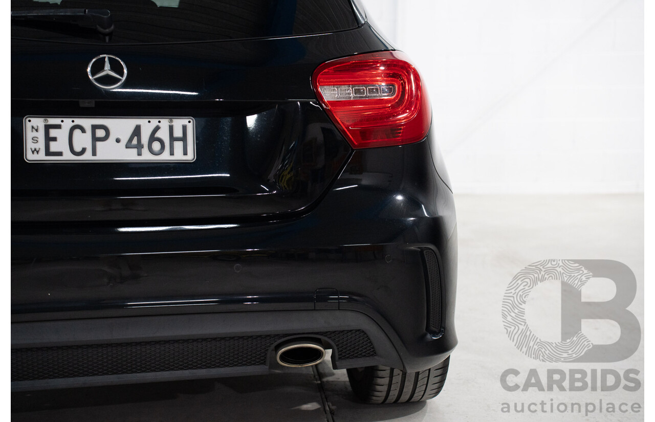 1/2015 Mercedes Benz A200 BE 176 AMG Pack MY15 5d Hatchback Cosmos Black Metallic Turbo 1.6L