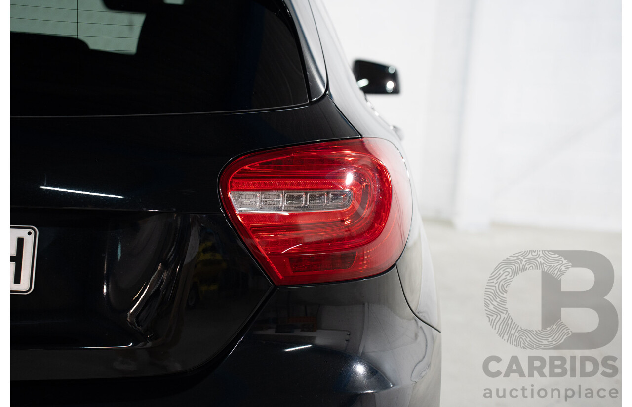 1/2015 Mercedes Benz A200 BE 176 AMG Pack MY15 5d Hatchback Cosmos Black Metallic Turbo 1.6L