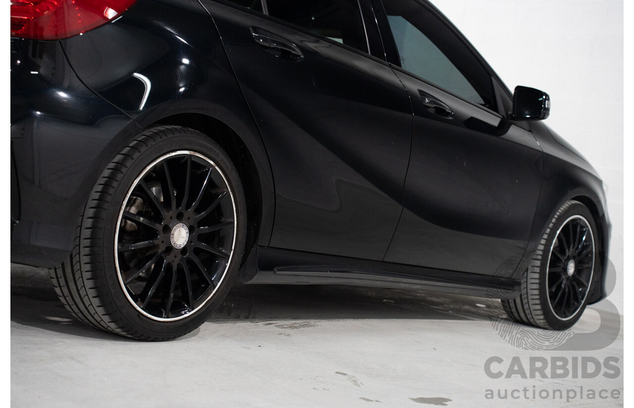 1/2015 Mercedes Benz A200 BE 176 AMG Pack MY15 5d Hatchback Cosmos Black Metallic Turbo 1.6L