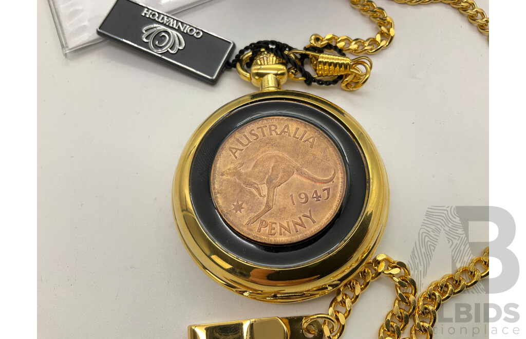 Coinwatch 1947 Penny Pocket Watch, Swiss Movement