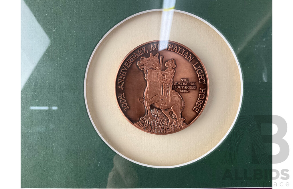 One Hundred Years of the Australian Light Horse Commemorative Framed Medallion