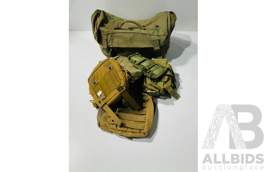 Collection of Khaki Bags in US Military Pack