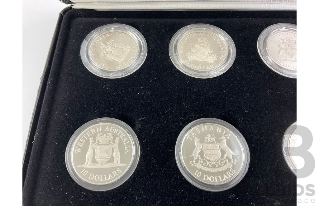 Australian RAM Ten Dollar Proof Coins State Series Collection 1985-1993